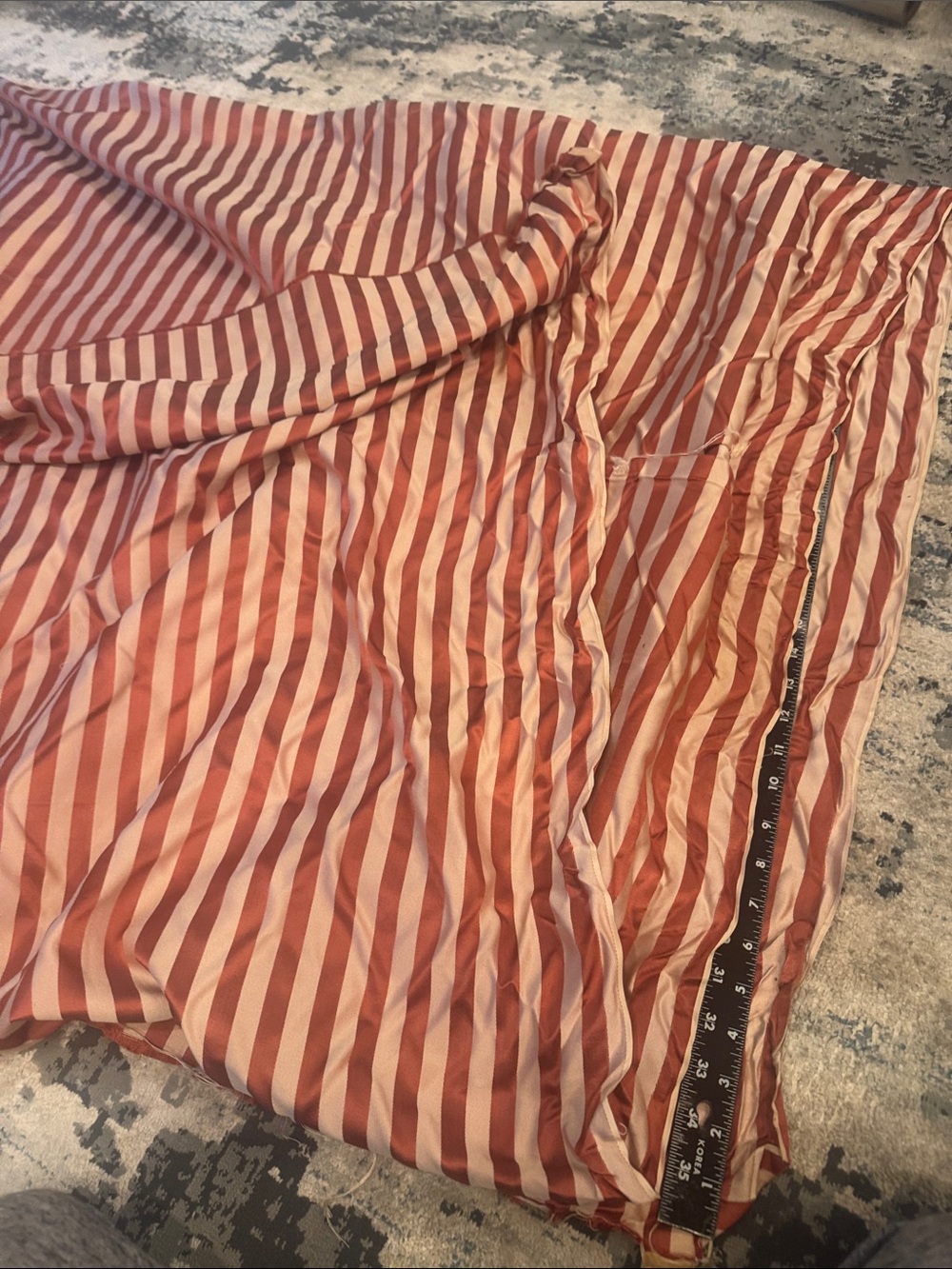 Rust and blush Striped Fabric. 46”x 3 yards. - Picture 5 of 13